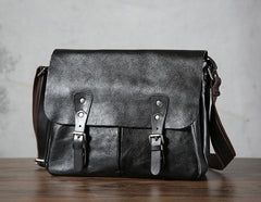 Handmade Vintage Leather Mens Cool Shoulder Bag Messenger Bag Chest Bag Bike Bag Cycling Bag for men