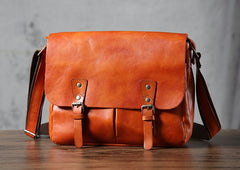 Handmade Vintage Leather Mens Cool Shoulder Bag Messenger Bag Chest Bag Bike Bag Cycling Bag for men