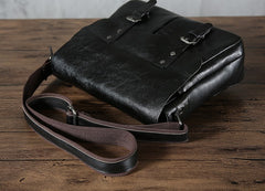 Handmade Vintage Leather Mens Cool Shoulder Bag Messenger Bag Chest Bag Bike Bag Cycling Bag for men