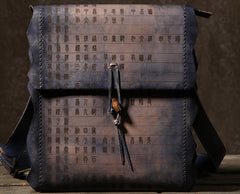 Handmade Vintage Leather Mens Cool Shoulder Bag Messenger Bag Chest Bag Bike Bag Cycling Bag for men