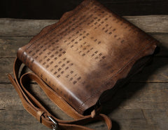 Handmade Vintage Leather Mens Cool Shoulder Bag Messenger Bag Chest Bag Bike Bag Cycling Bag for men