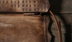 Handmade Vintage Leather Mens Cool Shoulder Bag Messenger Bag Chest Bag Bike Bag Cycling Bag for men