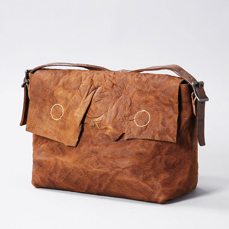 Handmade Vintage Leather Mens Cool Shoulder Bag Messenger Bag Chest Bag Bike Bag Cycling Bag for men
