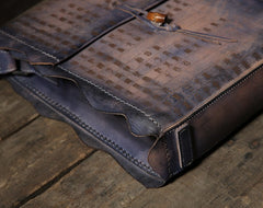 Handmade Vintage Leather Mens Cool Shoulder Bag Messenger Bag Chest Bag Bike Bag Cycling Bag for men