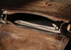 Handmade Vintage Leather Mens Cool Shoulder Bag Messenger Bag Chest Bag Bike Bag Cycling Bag for men