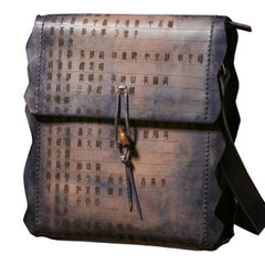 Handmade Vintage Leather Mens Cool Shoulder Bag Messenger Bag Chest Bag Bike Bag Cycling Bag for men