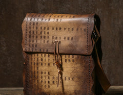 Handmade Vintage Leather Mens Cool Shoulder Bag Messenger Bag Chest Bag Bike Bag Cycling Bag for men