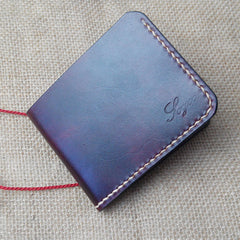 Handmade Vintage Leather Mens Slim Small Wallet Leather Bifold Wallets for Men - iwalletsmen