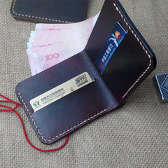 Handmade Vintage Leather Mens Slim Small Wallet Leather Bifold Wallets for Men - iwalletsmen