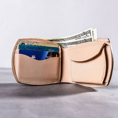 Handmade Vintage Leather Mens Small Wallet Bifold Wallet for Men - iwalletsmen