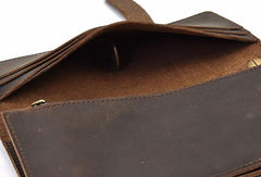 Handmade leather biker trucker wallet leather chain men Vintage Brown long wallet - iwalletsmen
