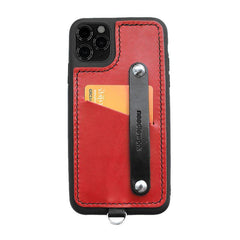 Handmade Orange Leather iPhone 11 Pro Case with Card Holder CONTRAST COLOR iPhone 11 Leather Case - iwalletsmen