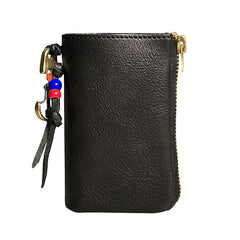 Handmade Cool Leather Mens Black Key Wallet Car Key Holder Brown Card Holder for Men - iwalletsmen