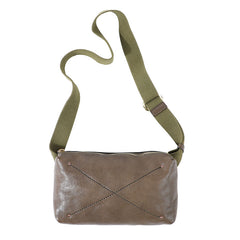 Cool Black LEATHER MEN'S 8 INCHES Small Side BAGs Sling MESSENGER BAG Chest BAG FOR MEN - iwalletsmen