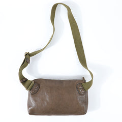 Cool Black LEATHER MEN'S 8 INCHES Small Side BAGs Sling MESSENGER BAG Chest BAG FOR MEN - iwalletsmen