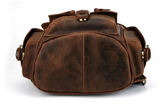 Vintage Leather Brown Mens Backpack School Backpack Travel Backpack Bags for Men - iwalletsmen