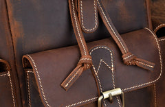 Vintage Leather Brown Mens Backpack School Backpack Travel Backpack Bags for Men - iwalletsmen