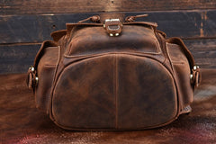 Vintage Leather Brown Mens Backpack School Backpack Travel Backpack Bags for Men - iwalletsmen