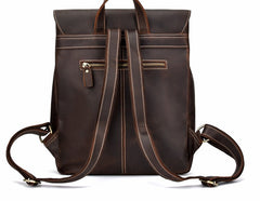 Vintage Leather Coffee Mens Backpack Satchel Backpack Travel Backpack Bags for Men - iwalletsmen