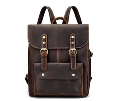 Vintage Leather Coffee Mens Backpack Satchel Backpack Travel Backpack Bags for Men - iwalletsmen