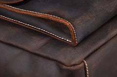 Vintage Leather Coffee Mens Backpack Satchel Backpack Travel Backpack Bags for Men - iwalletsmen