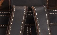 Vintage Leather Coffee Mens Backpack Satchel Backpack Travel Backpack Bags for Men - iwalletsmen