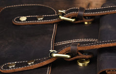 Vintage Leather Coffee Mens Backpack Satchel Backpack Travel Backpack Bags for Men - iwalletsmen