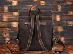 Vintage Leather Coffee Mens Backpack Satchel Backpack Travel Backpack Bags for Men - iwalletsmen