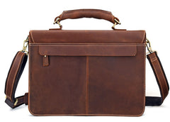 Leather Men Vintage Briefcase Laptop 15inch Handbags Shoulder Bags Work Bag For Men - iwalletsmen