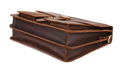 Leather Men Vintage Briefcase Laptop 15inch Handbags Shoulder Bags Work Bag For Men - iwalletsmen