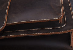 Leather Men Vintage Briefcase Laptop 15inch Handbags Shoulder Bags Work Bag For Men - iwalletsmen
