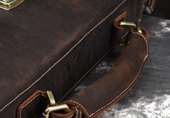Leather Men Vintage Briefcase Laptop 15inch Handbags Shoulder Bags Work Bag For Men - iwalletsmen