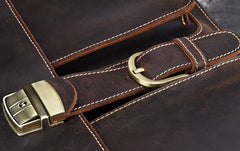 Leather Men Vintage Briefcase Laptop 15inch Handbags Shoulder Bags Work Bag For Men - iwalletsmen