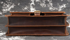 Leather Men Vintage Briefcase Laptop 15inch Handbags Shoulder Bags Work Bag For Men - iwalletsmen