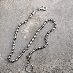 Badass Silver Bead Womens Mens Pants Chain Fashion Wallet Chain For Men - iwalletsmen