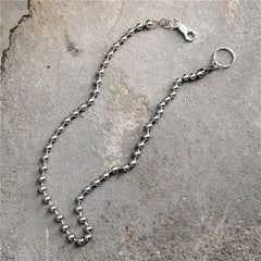 Badass Silver Bead Womens Mens Pants Chain Fashion Wallet Chain For Men - iwalletsmen