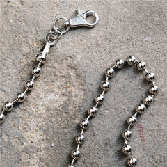 Badass Silver Bead Womens Mens Pants Chain Fashion Wallet Chain For Men - iwalletsmen