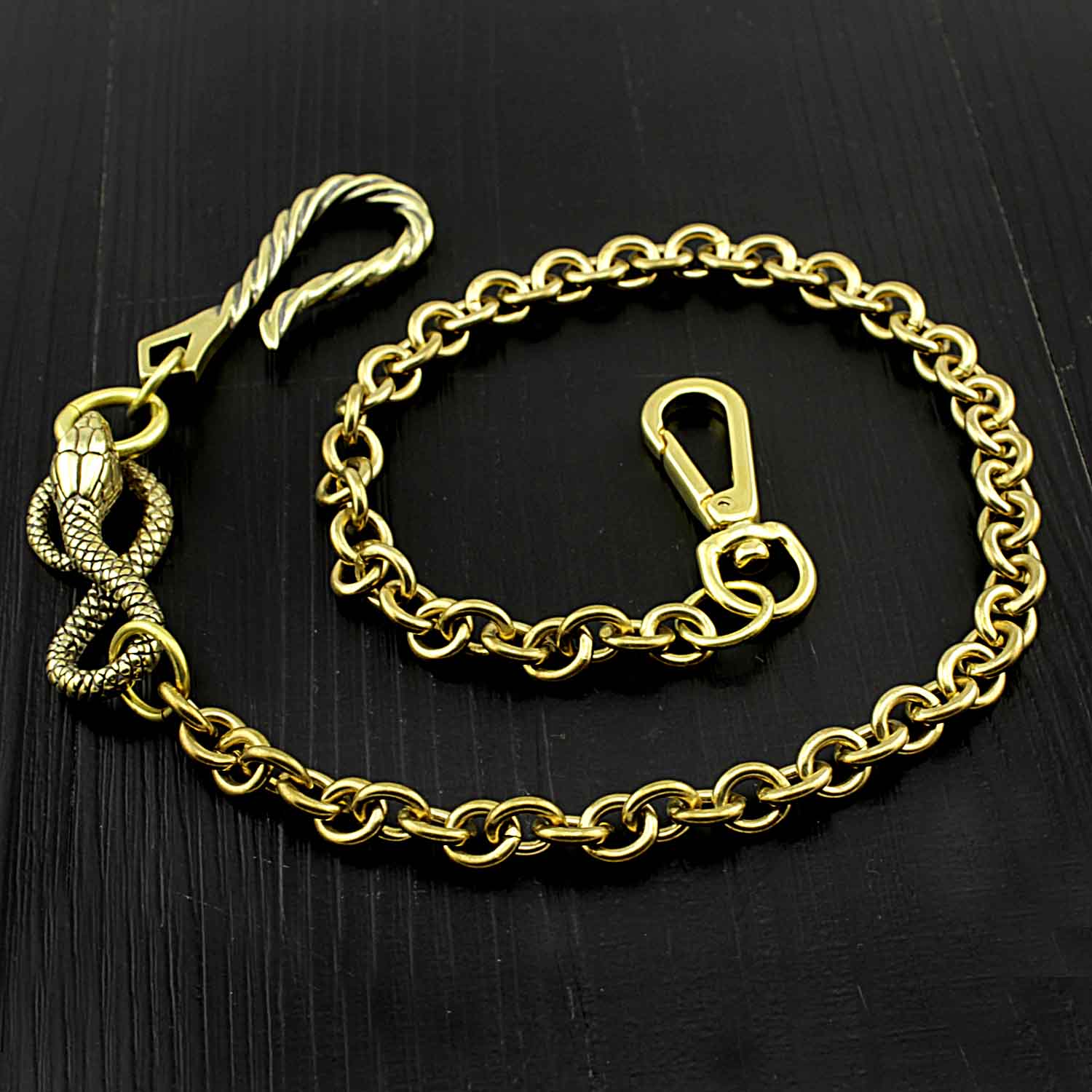 Badass Gold Snake Long Biker Wallet Chain Pants Chain Wallet Chain For Men - iwalletsmen