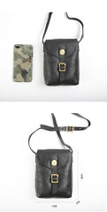 Brown LEATHER MEN'S 8 INCHES Small Side BAGs Vertical MESSENGER BAG Courier BAG FOR MEN - iwalletsmen