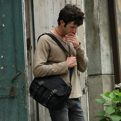 Green Canvas Messenger Bag Army Green Canvas Shoulder Bag Mens Cycling Bag For Men - iwalletsmen