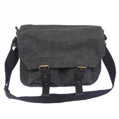 Dark Gray Canvas Messenger Bag Dark Gray Canvas Shoulder Bag Mens Cycling Bag For Men - iwalletsmen
