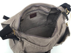 Dark Gray Canvas Messenger Bag Dark Gray Canvas Shoulder Bag Mens Cycling Bag For Men - iwalletsmen