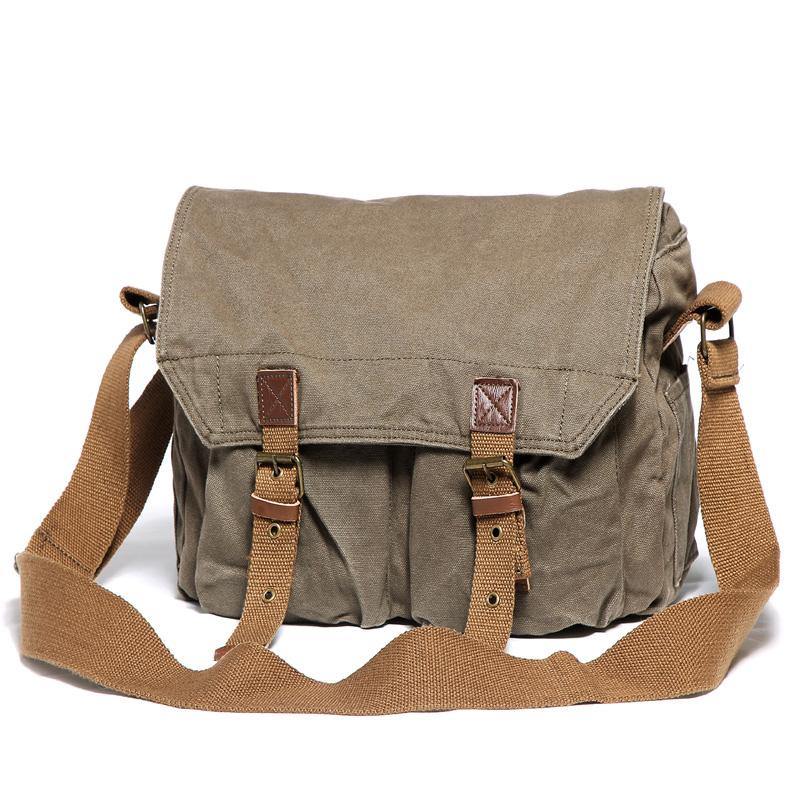 Black Canvas Messenger Bag Black Canvas Shoulder Bag Mens Cycling Bag For Men - iwalletsmen
