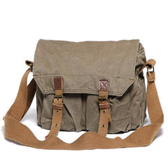 Green Canvas Messenger Bag Army Green Canvas Shoulder Bag Mens Cycling Bag For Men - iwalletsmen