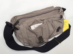 Gray Canvas Messenger Bag Gray Canvas Shoulder Bag Mens Cycling Bag For Men - iwalletsmen