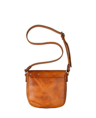 Tan Casual Handmade Mens 8 inches Small Side Bag Messenger Bag Coffee Courier Bag For Men - iwalletsmen