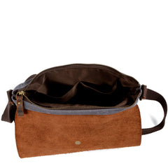 Green Leather Canvas Shoulder Bag Mens Cycling Green Canvas Small Messenger Bag For Men - iwalletsmen
