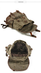 Coffee Waxed Canvas Travel Backpack Canvas Mens Coffee Laptop Backpack Hiking Backpack For Men - iwalletsmen