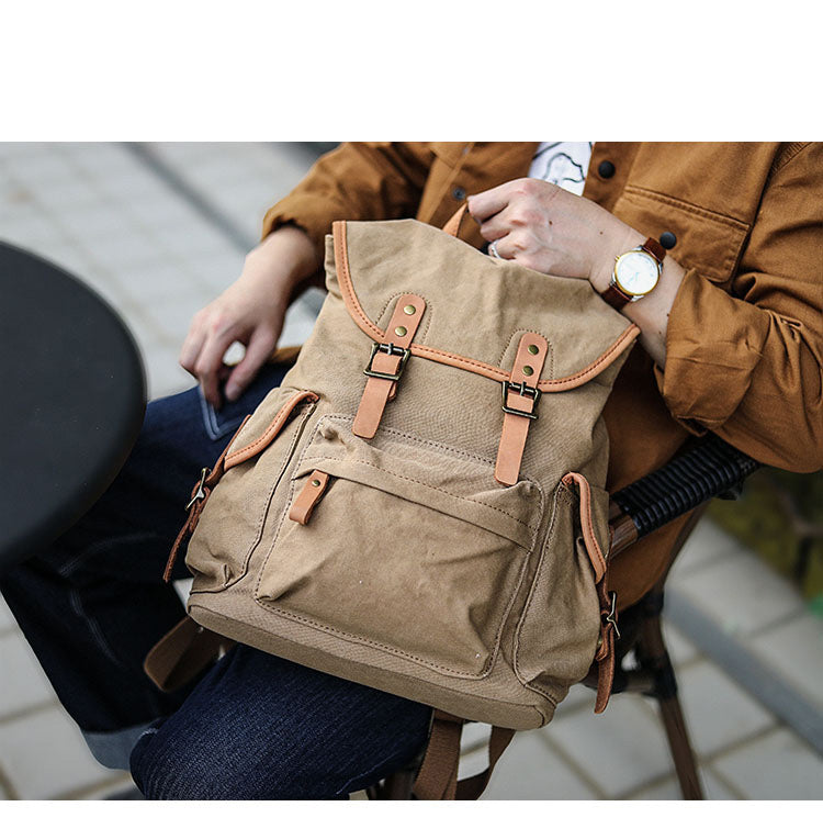 Leather on sale backpack shopee