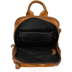 Tan LEATHER MENS Sling Bag Best One Shoulder Backpack Top Chest Bag For Men